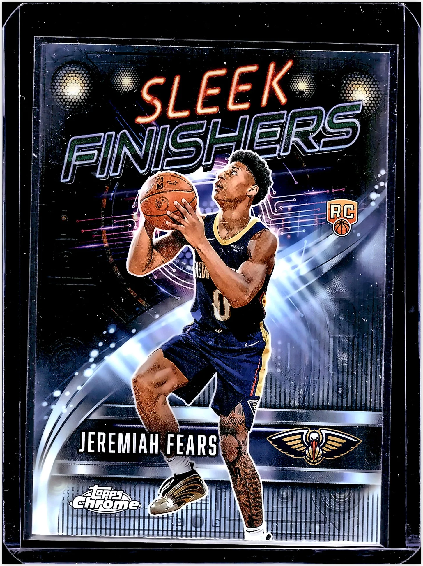 Jeremiah Fears 2025-26 Topps Chrome #SF-27 Sleek Finishers basketball rookie card - Front