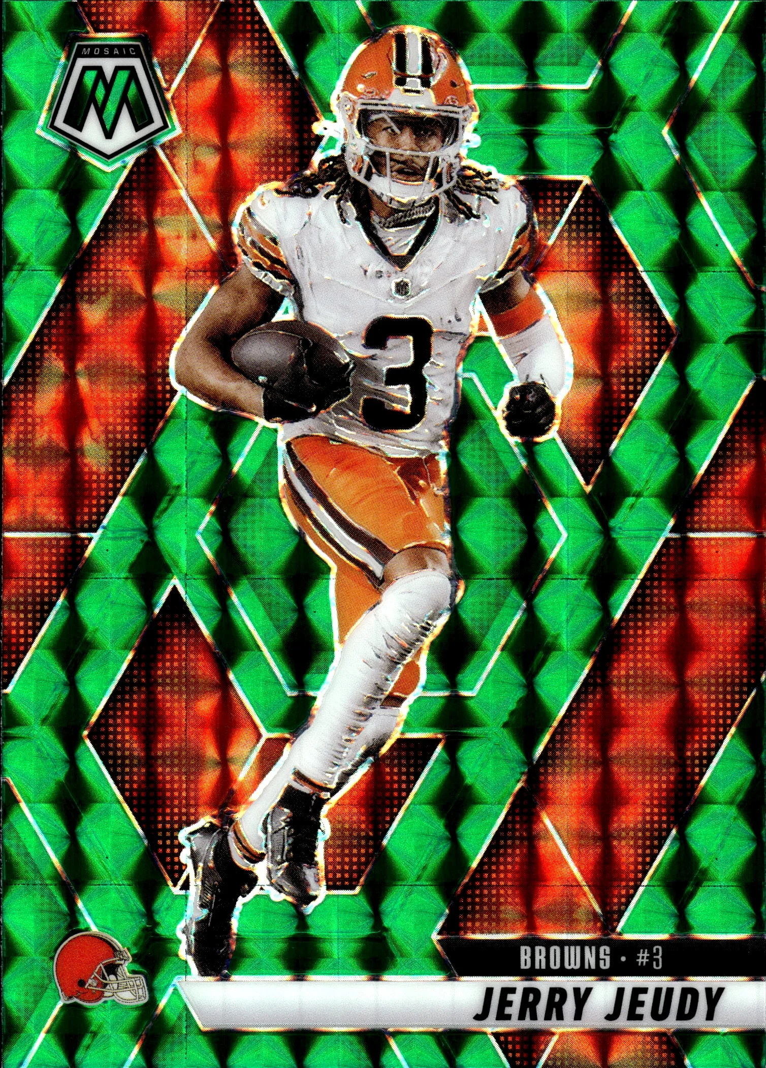 Jerry Jeudy 2025 Panini Mosaic #83 Mosaic Green football card - Front
