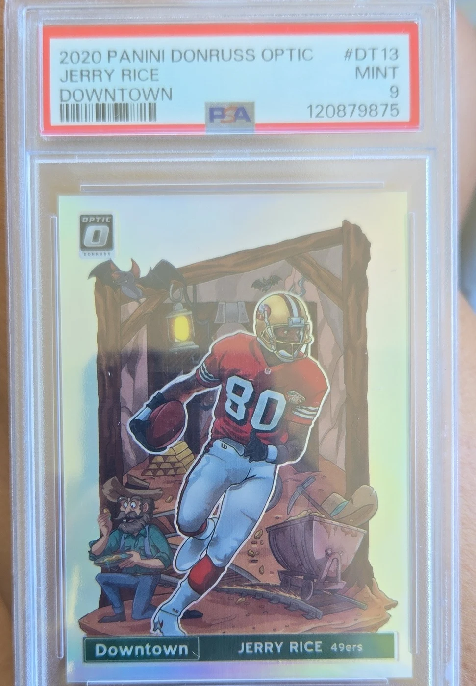 Jerry Rice #DT-13 2020 Donruss Optic Football Downtown PSA 9 front