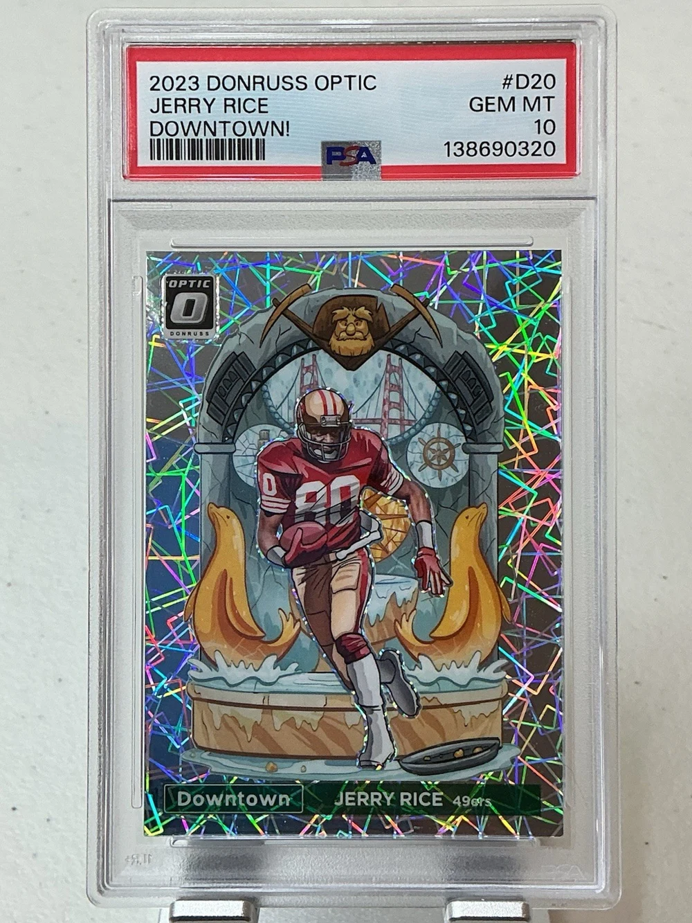 Jerry Rice #D-20 2023 Donruss Optic Football Downtown PSA 10 front