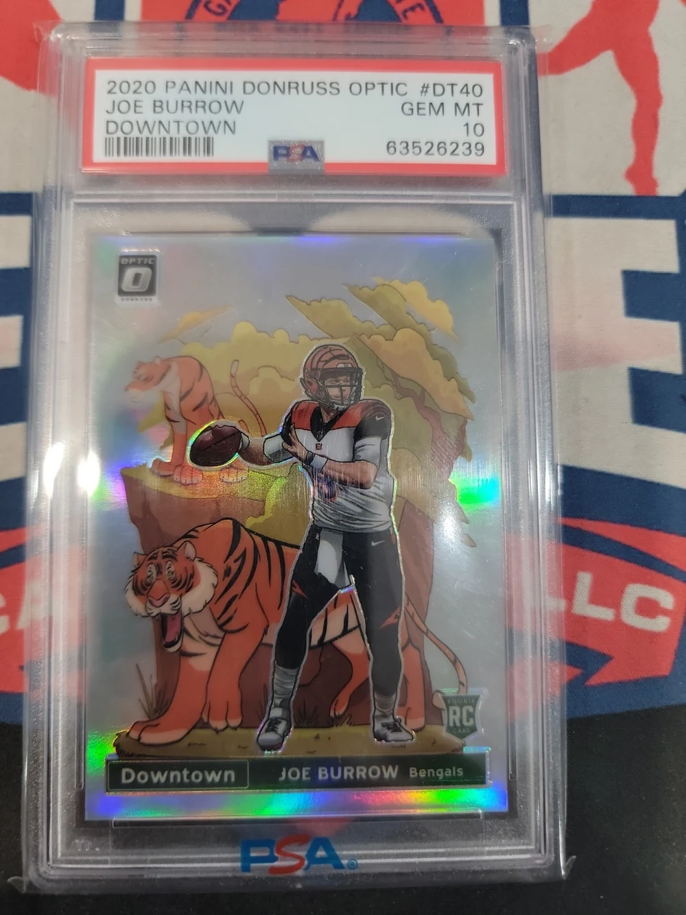 Joe Burrow #DT 40 2020 Donruss Optic Football Downtown PSA 10 front