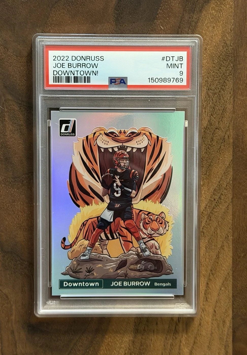 Joe Burrow #DT-JB 2022 Donruss Football Downtown PSA 9 front