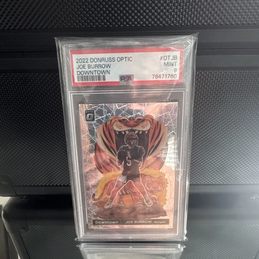 Joe Burrow #DT-JB 2022 Donruss Optic Football Downtown PSA 9 front