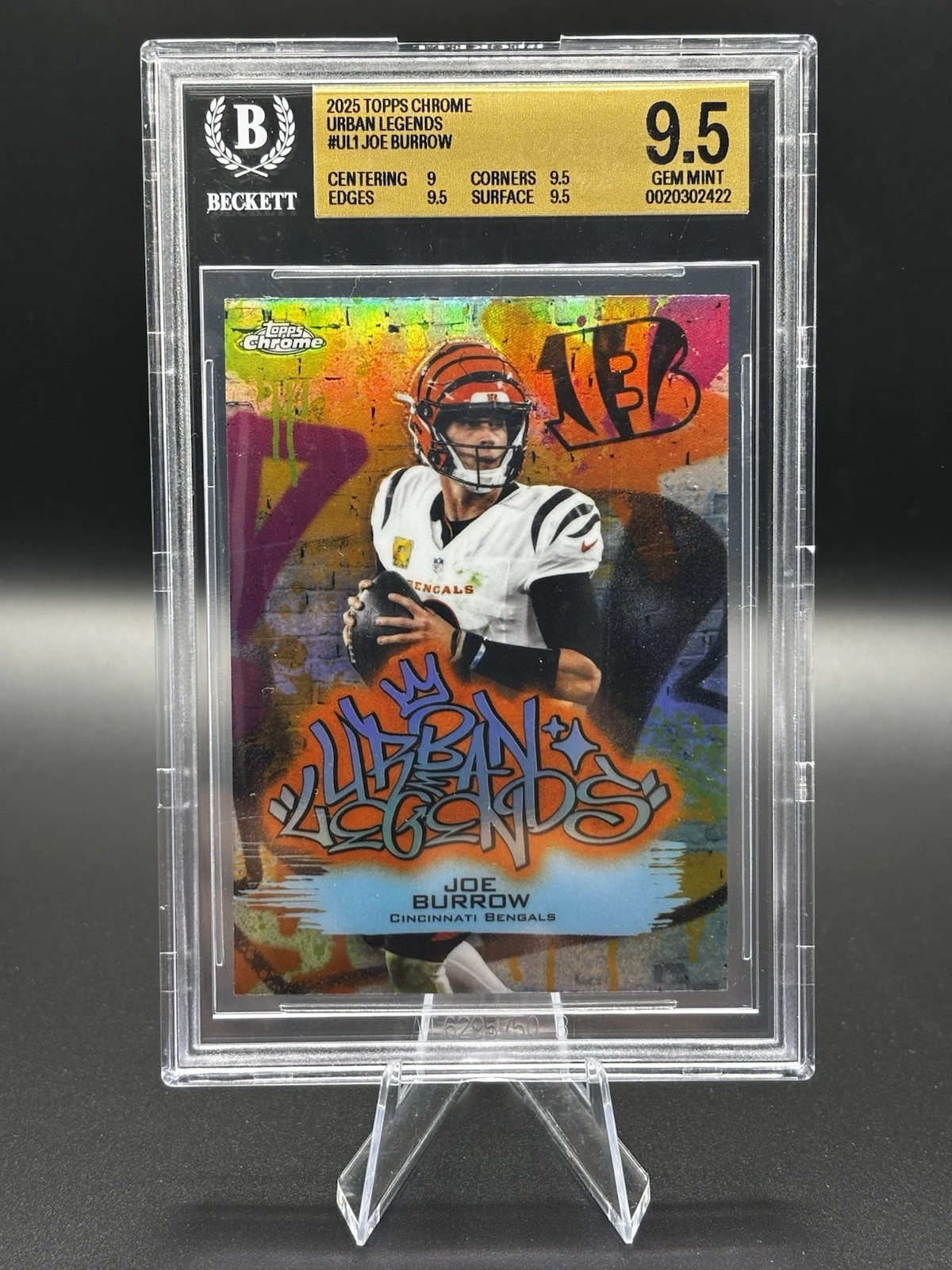 Joe Burrow 2025 Topps Chrome Football card