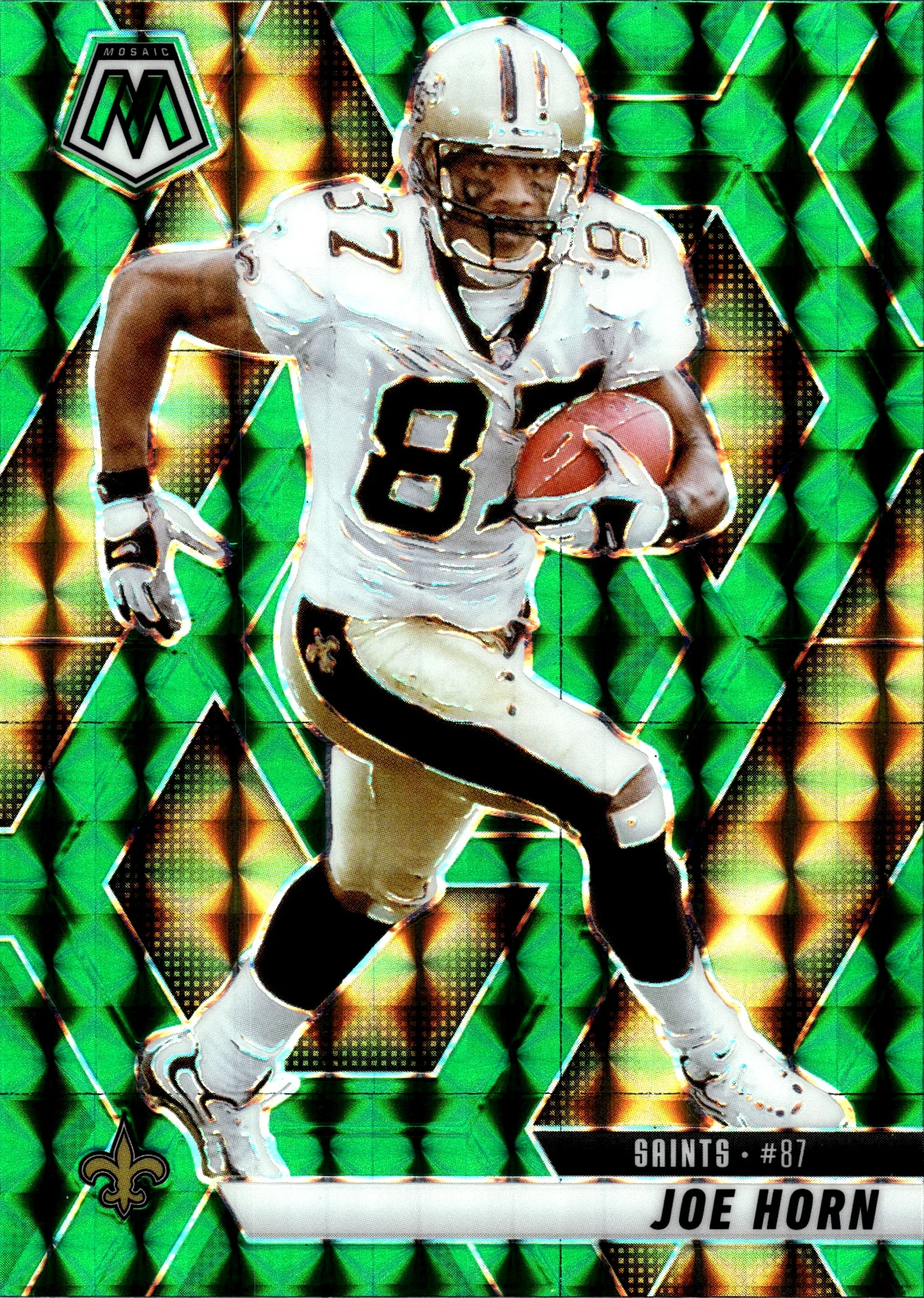 Joe Horn 2025 Panini Mosaic #174 Mosaic Green football card - Front