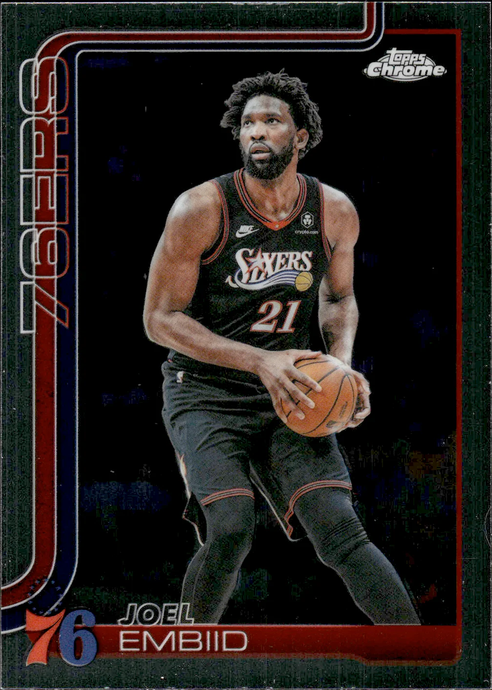 Joel Embiid #42 2025 Topps Chrome Update Basketball basketball card - Front