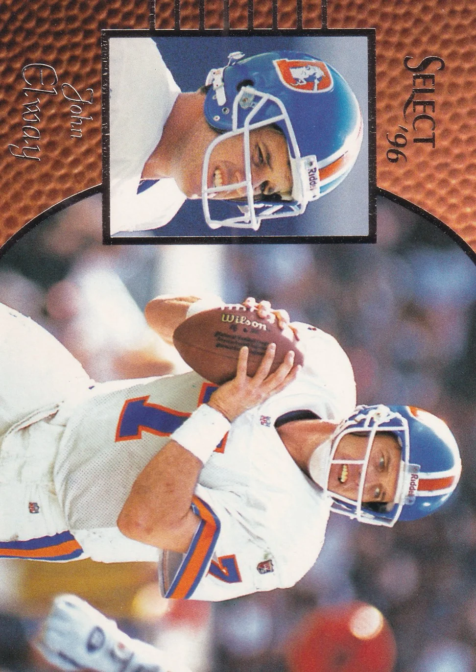 John Elway 1996 Select #40 football card - Front