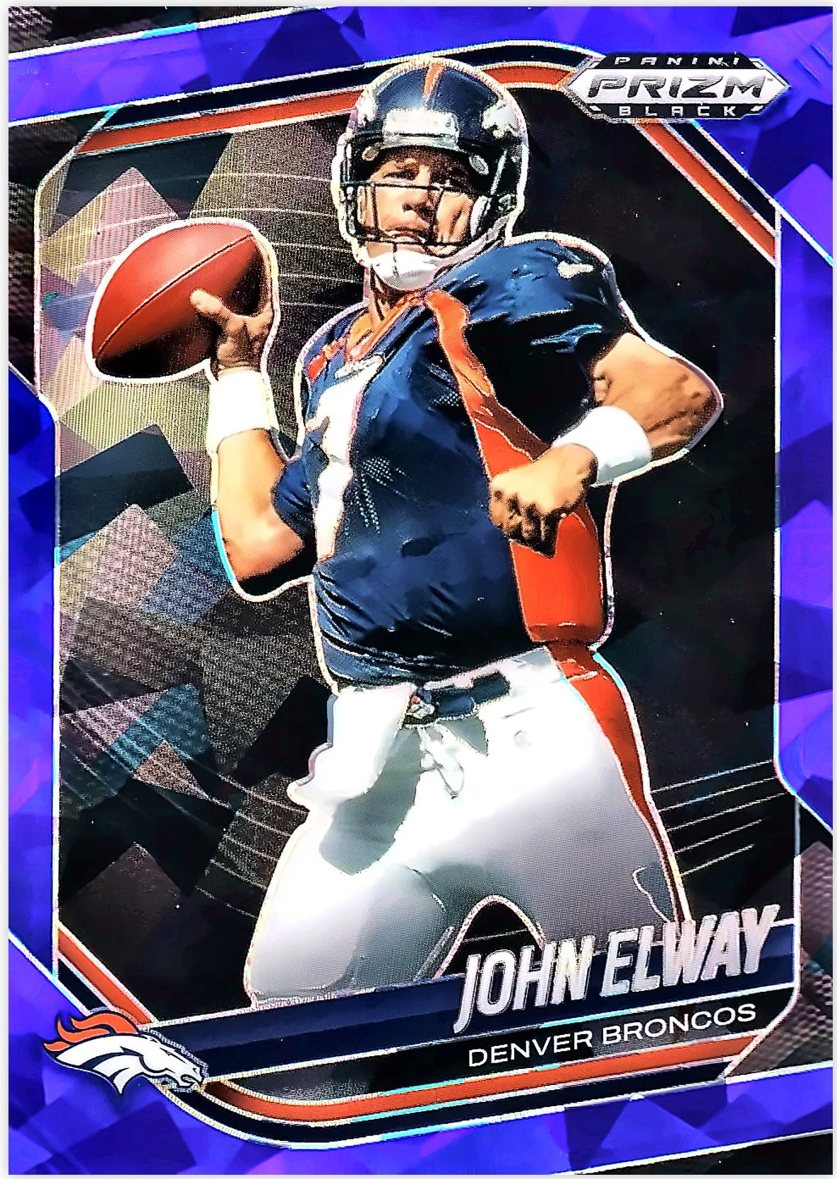 John Elway 2025 Panini Prizm Black #49 Prizms Blue Ice football card - Front