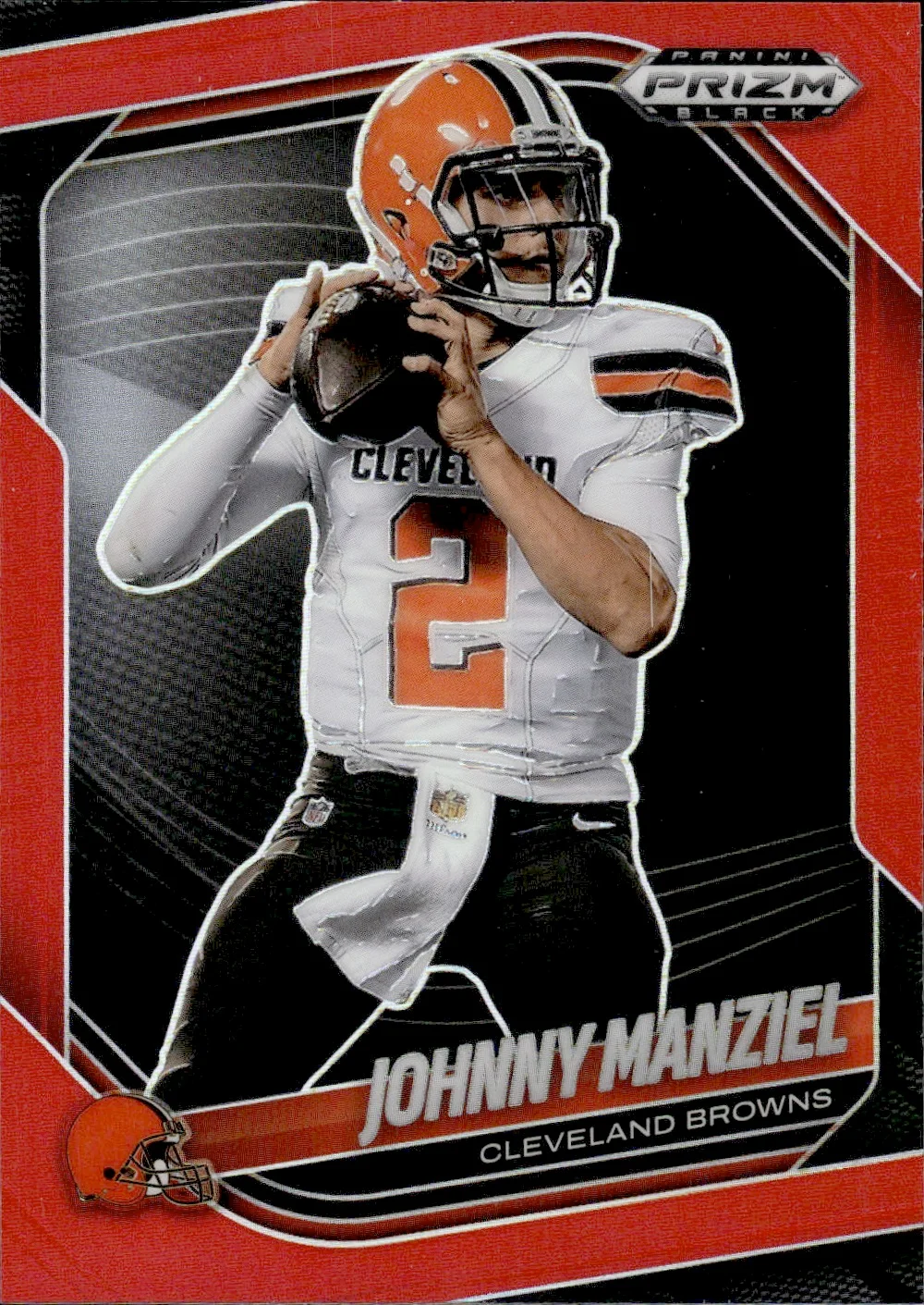 Johnny Manziel #33 Prizms Red /299 2025 Panini Prizm Black Football football card - Front