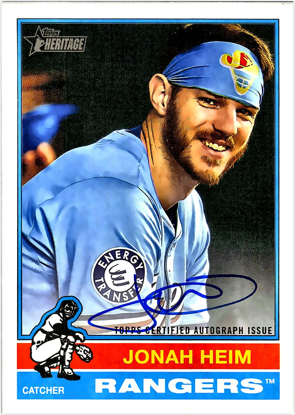 Jonah Heim 2025 Topps Heritage #ROA-JH Real One Autographs (High Number) baseball card - Front