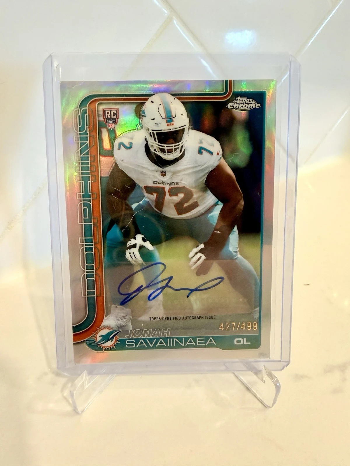 Jonah Savaiinaea 2025 Topps Chrome Football card
