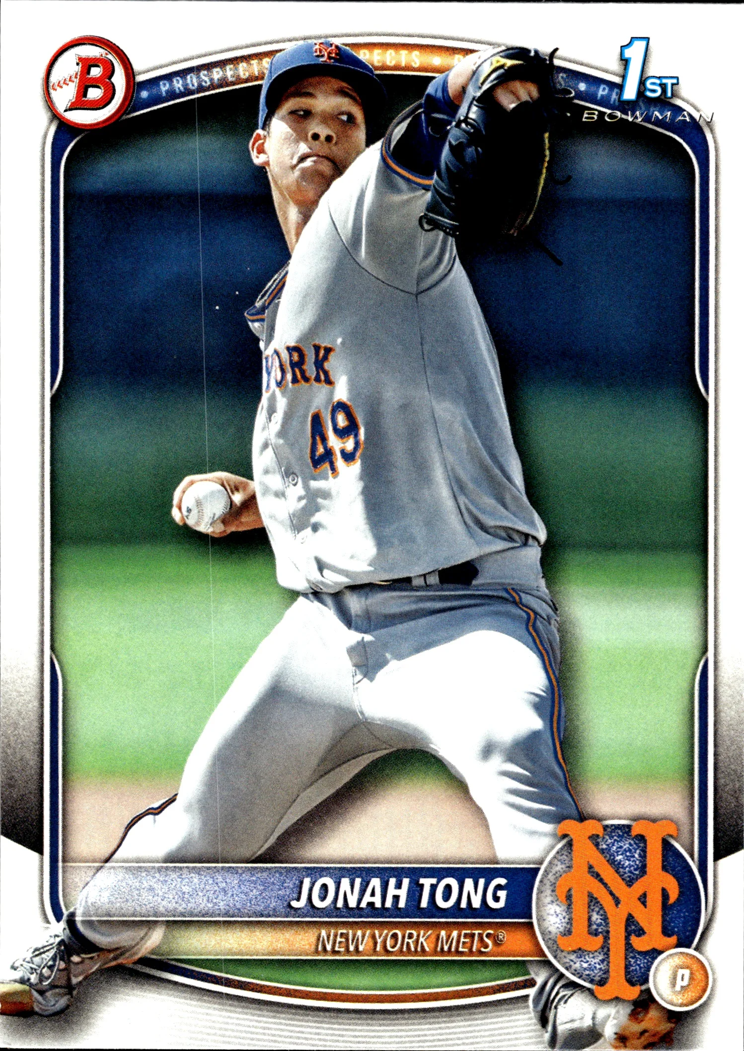 Jonah Tong 2025 Bowman #BP-105 Prospects baseball card - Front