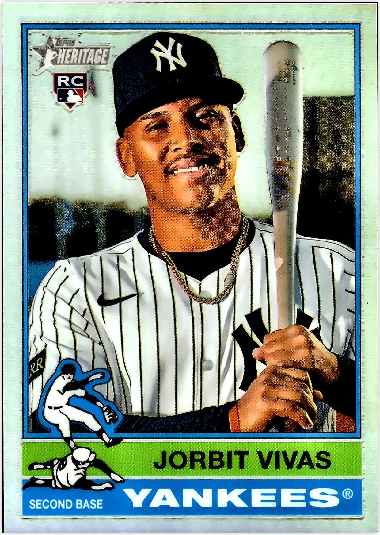 Jorbit Vivas 2025 Topps Heritage #678 Chrome Refractor baseball rookie card - Front