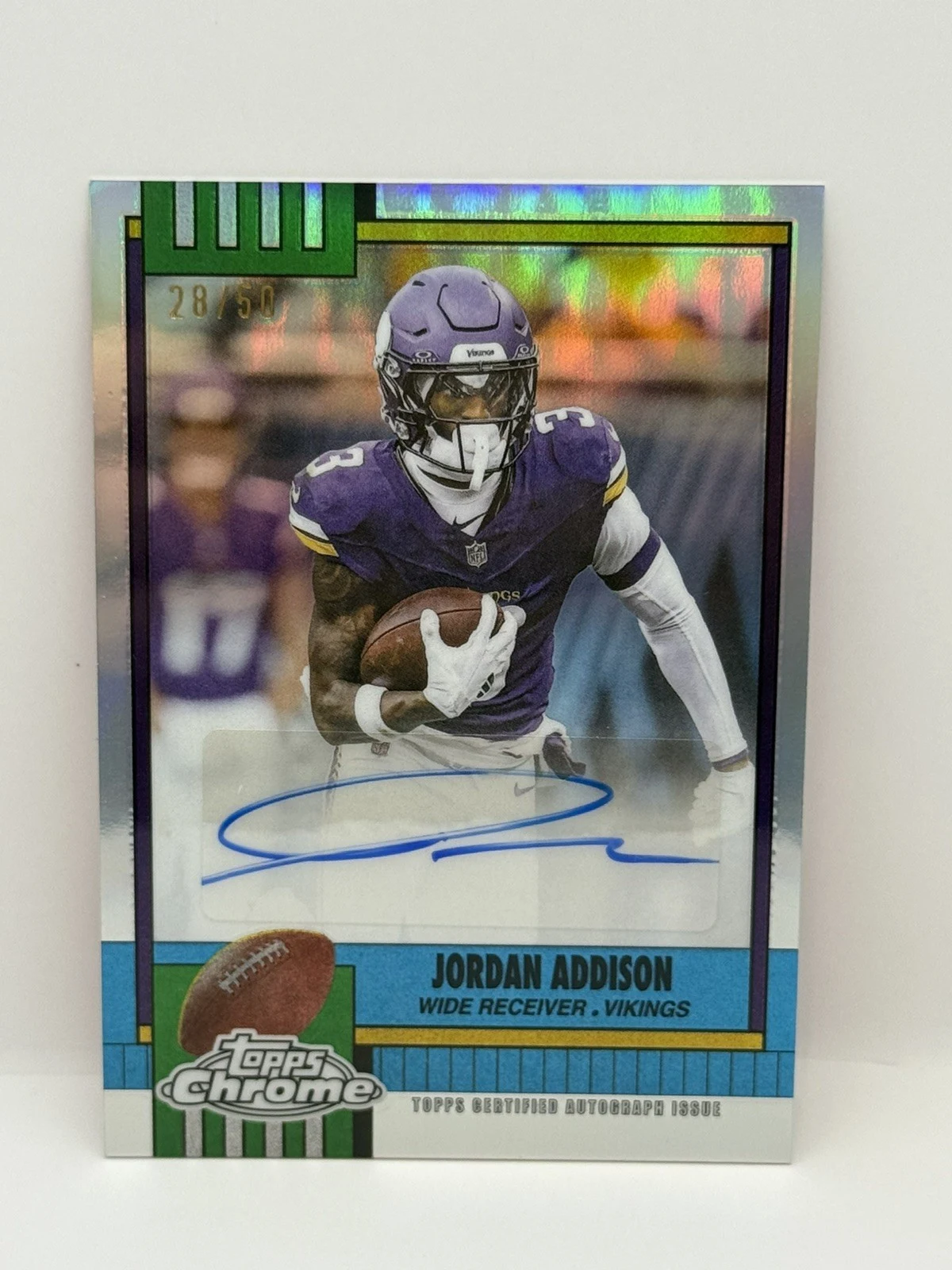 Jordan Addison 2025 Topps Chrome Football card