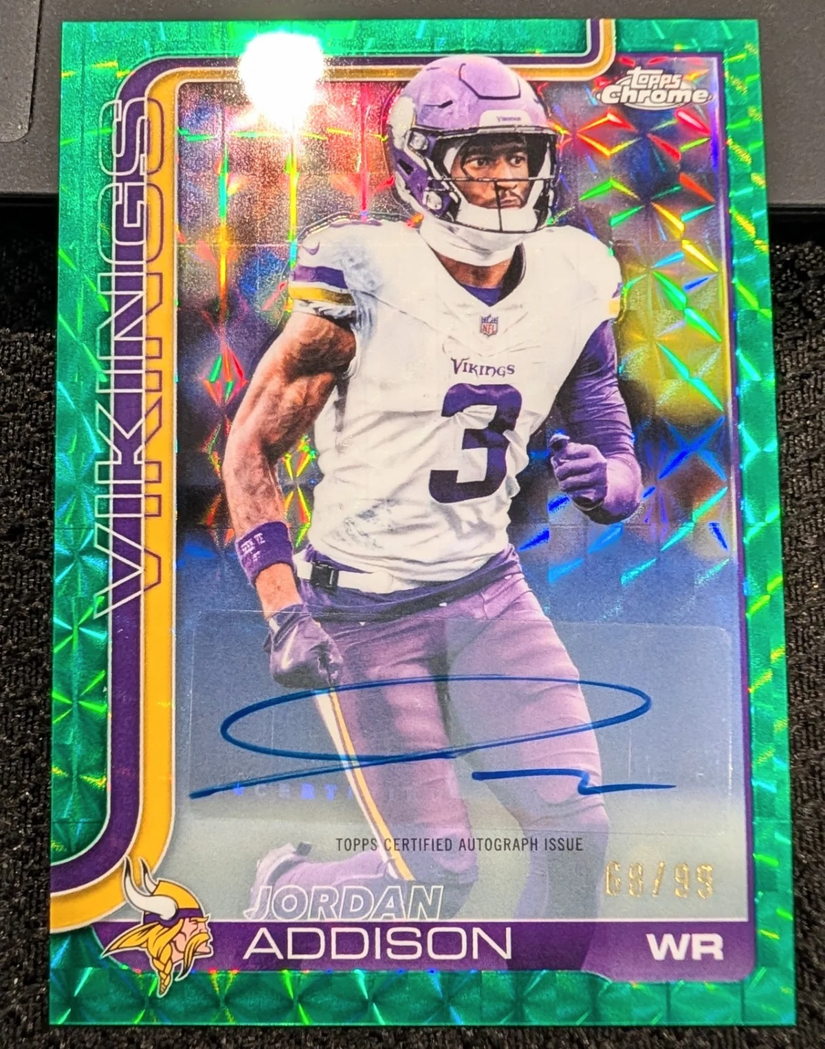 Jordan Addison 2025 Topps Chrome Football card