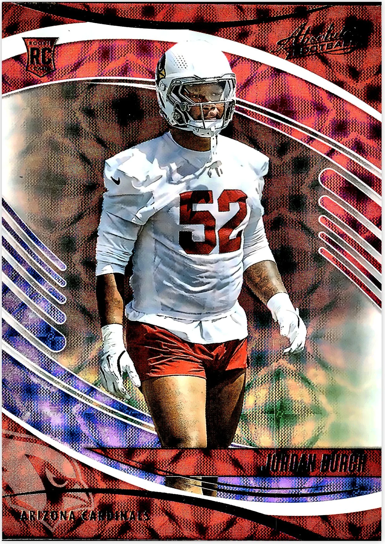 Jordan Burch 2025 Panini Absolute #143 Red, White and Blue Kaleidoscope football rookie card - Front