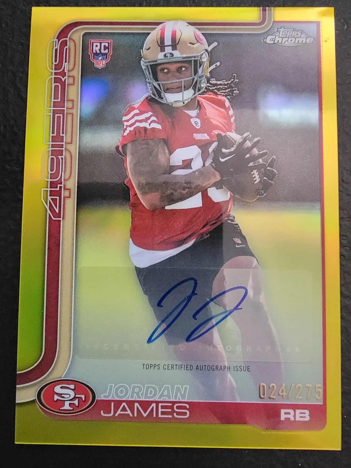 Jordan James 2025 Topps Chrome Football card