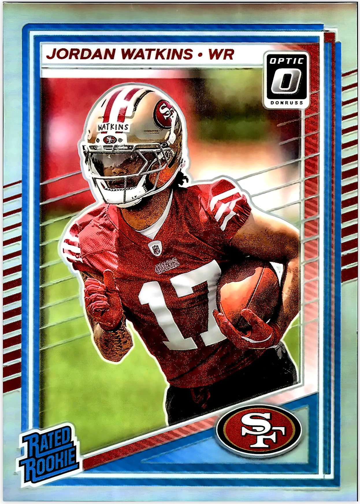 Jordan Watkins 2025 Donruss Optic #289 Holo football card - Front