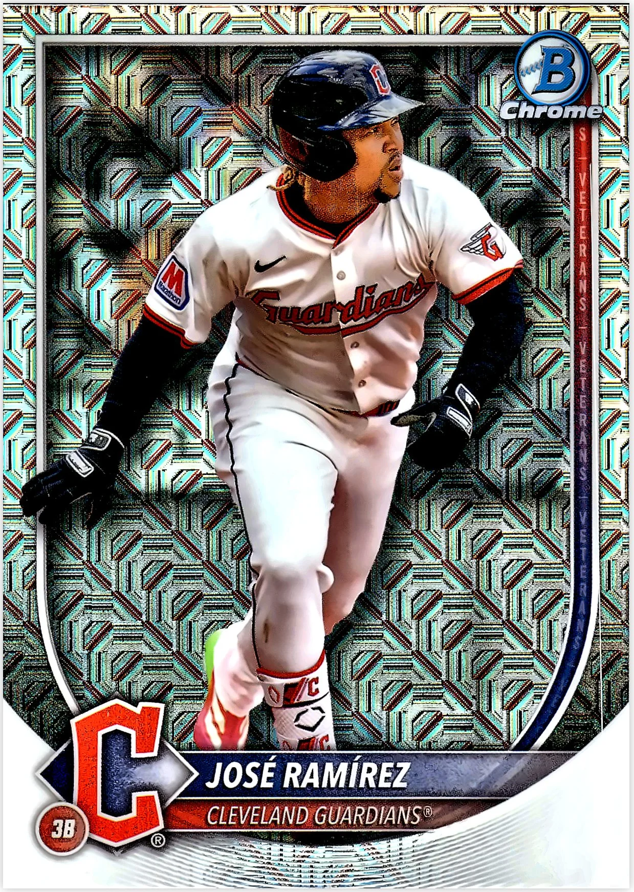 José Ramírez 2025 Bowman Chrome #21 Mojo Refractors baseball card - Front