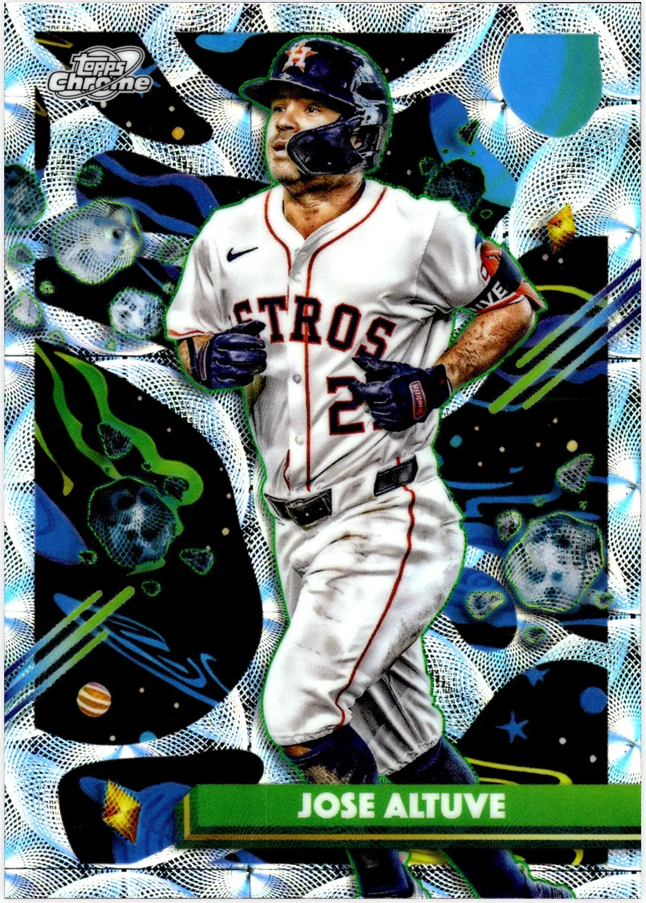 Jose Altuve 2025 Topps Chrome Cosmic #22 Nucleus Refractor baseball card - Front