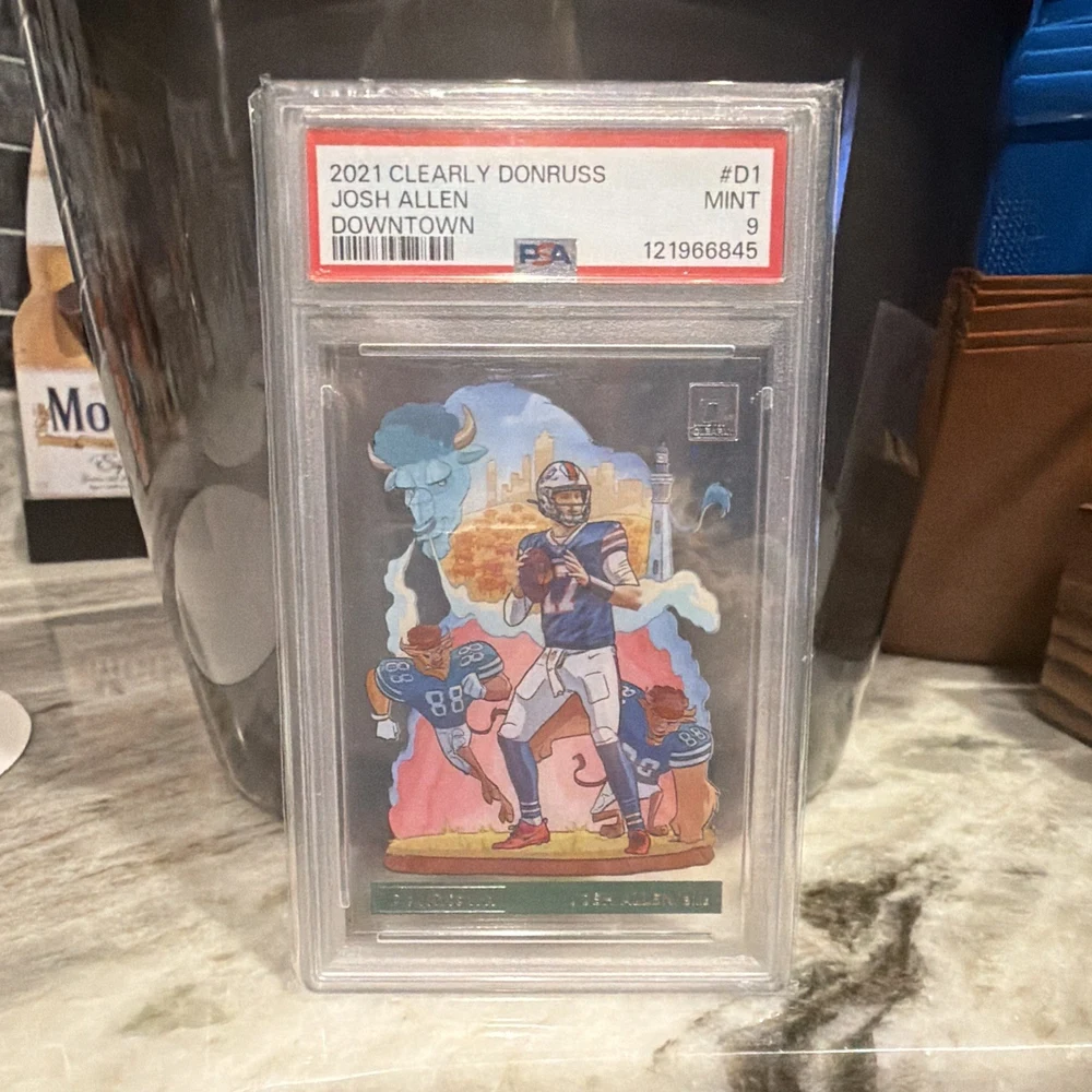 Josh Allen #D-1 2021 Clearly Donruss Football Downtown PSA 9 front