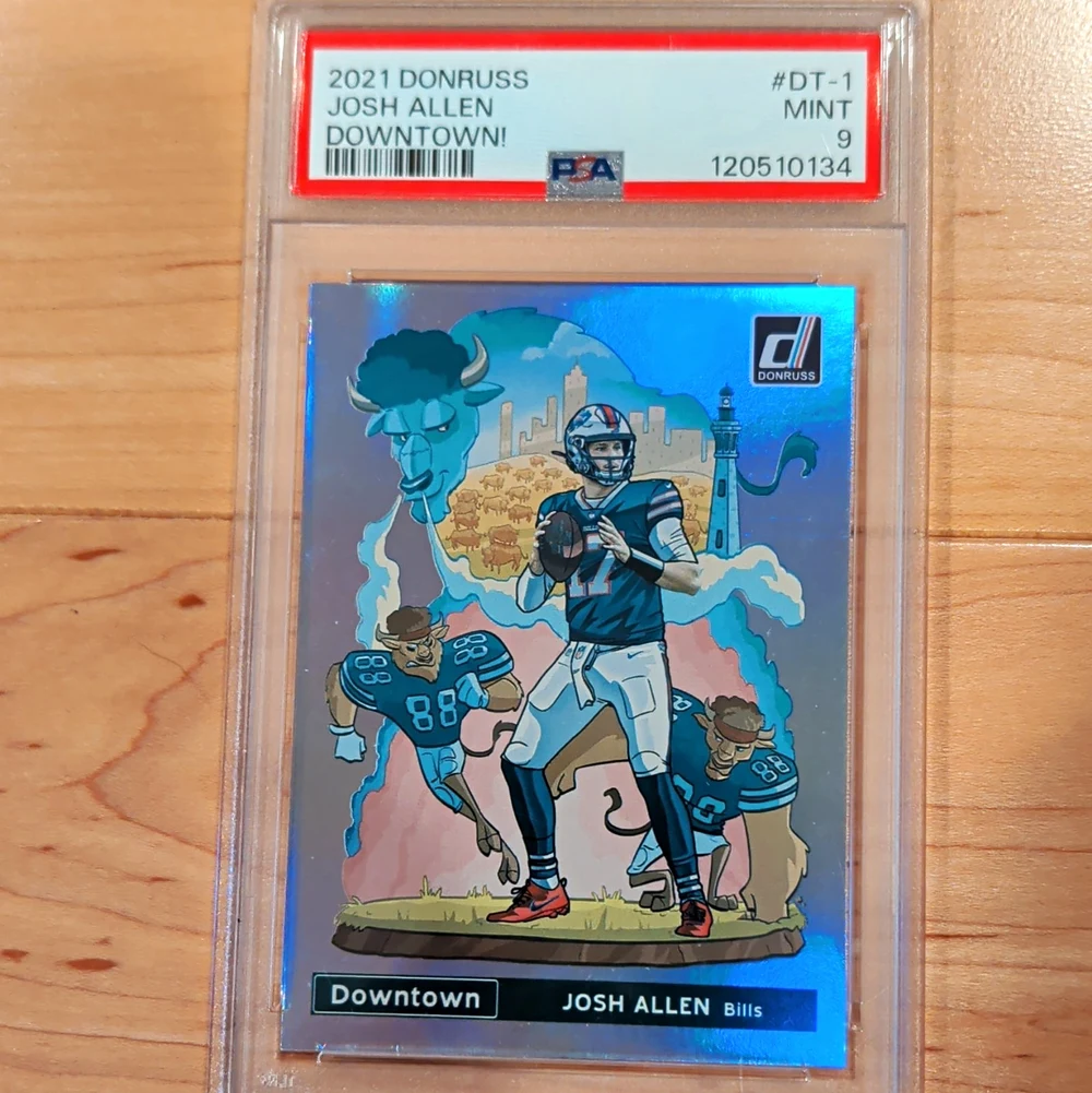 Josh Allen #DT-1 2021 Donruss Football Downtown PSA 9 front