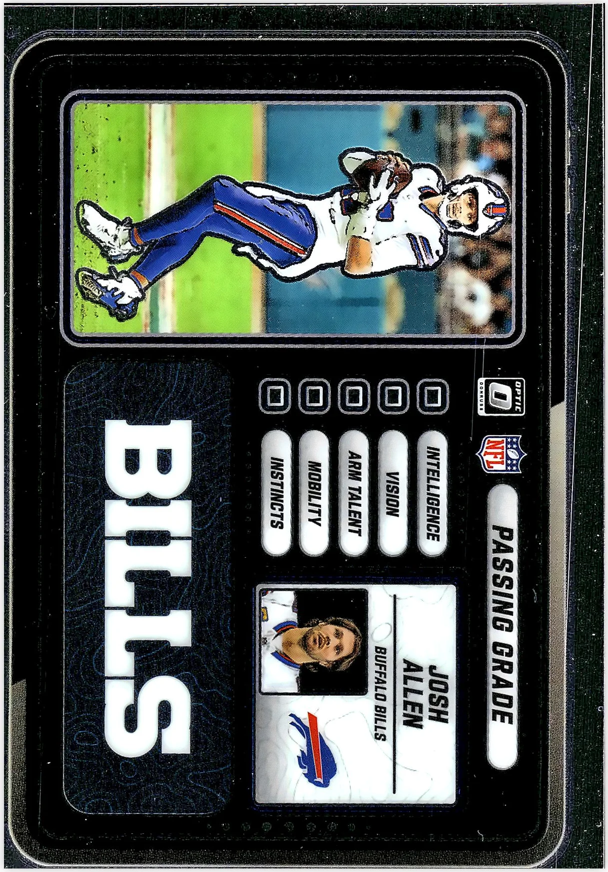 Josh Allen 2025 Donruss Optic #7 Passing Grade football card - Front