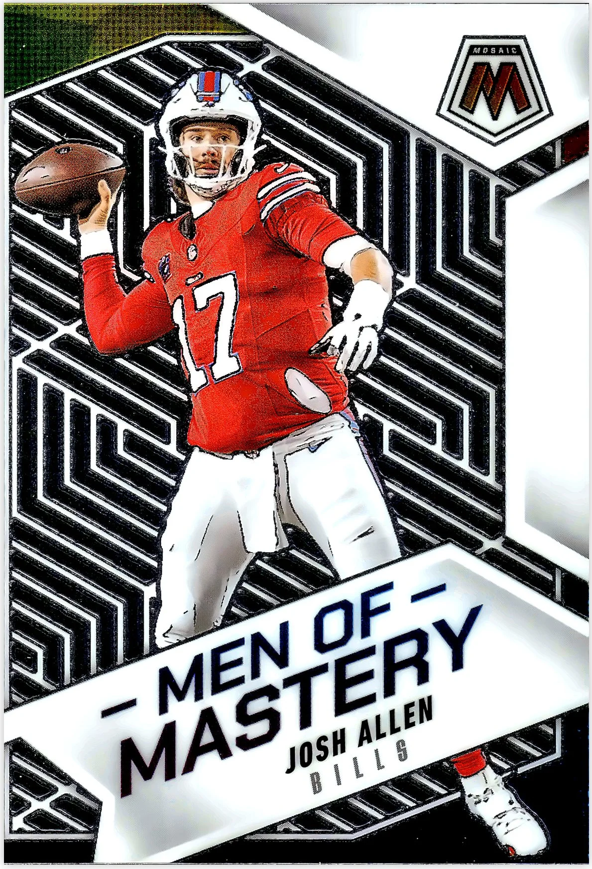 Josh Allen 2025 Panini Mosaic #11 Men of Mastery football card - Front
