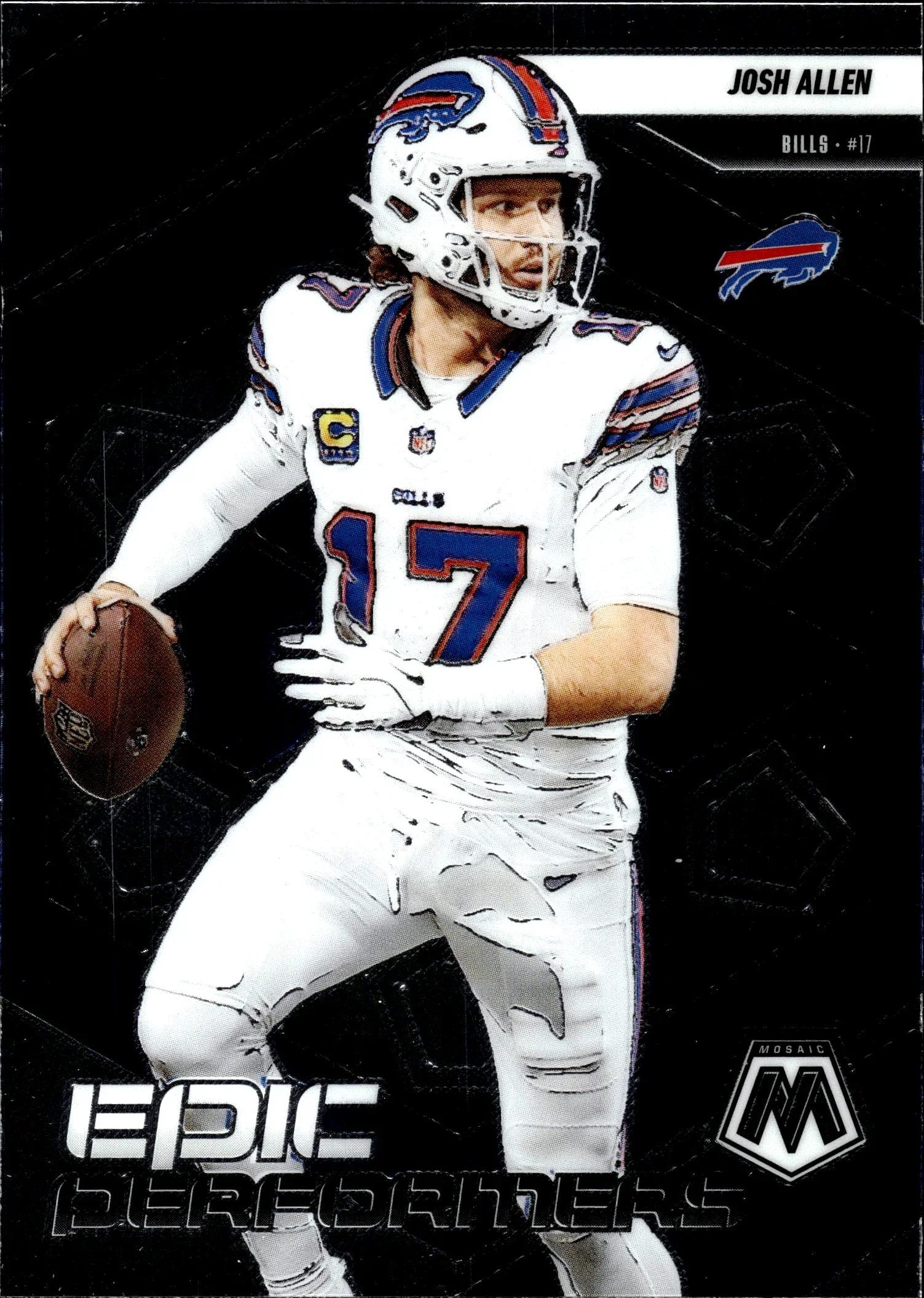 Josh Allen 2025 Panini Mosaic #9 Epic Performers Mosaic football card - Front