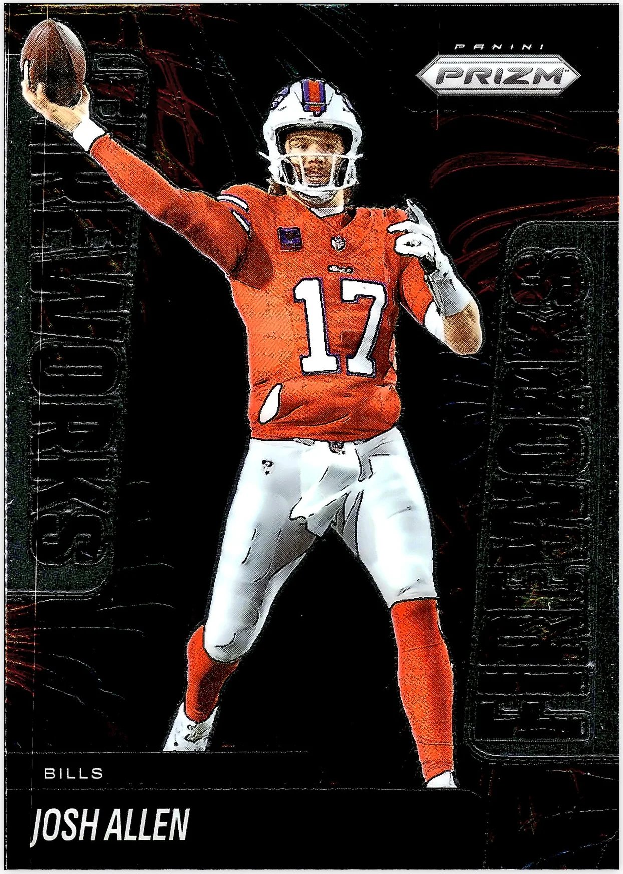 Josh Allen 2025 Panini Prizm #23 Fireworks football card - Front
