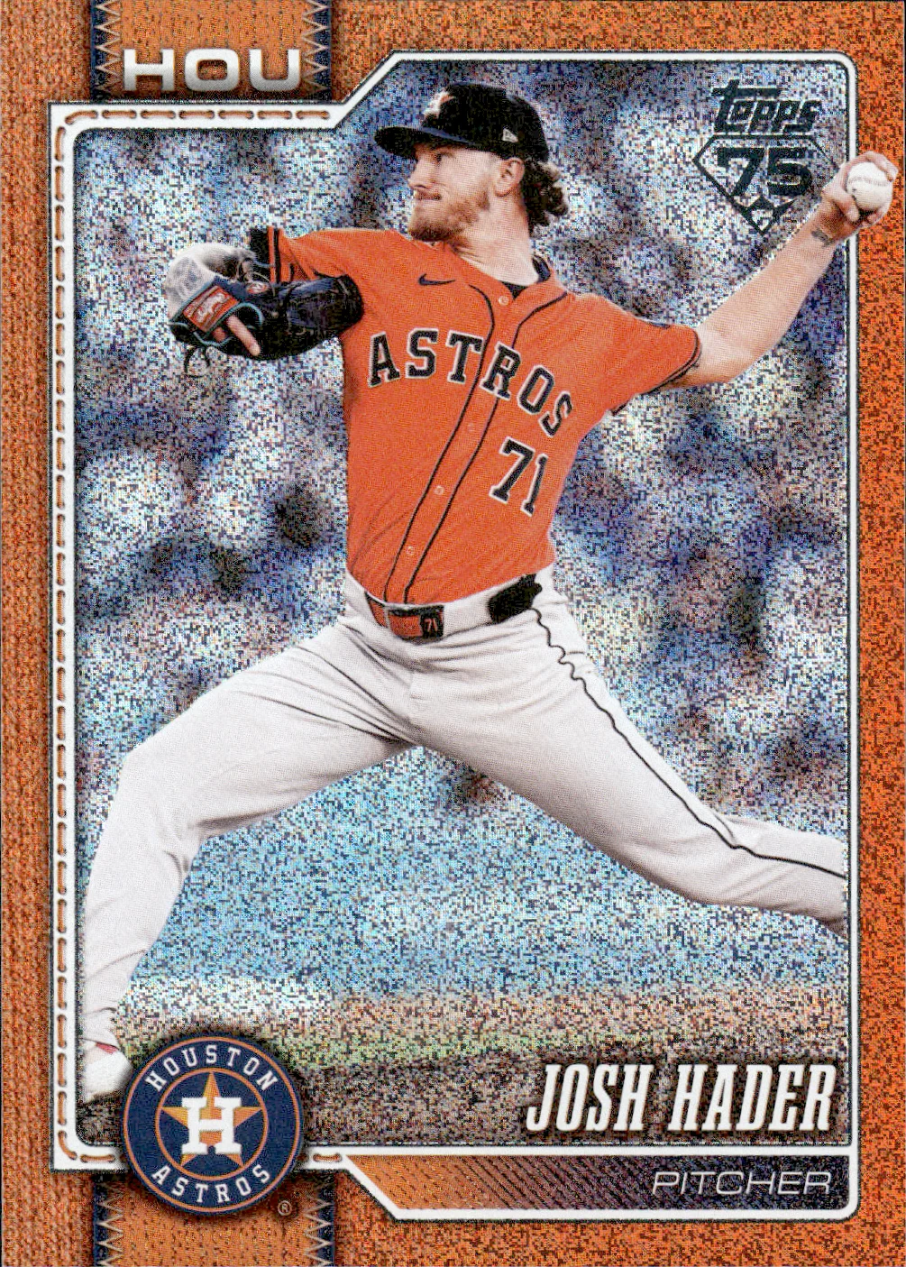 Josh Hader #454 Sandglitter Orange /25 2026 Topps Series 2 Baseball baseball card - Front