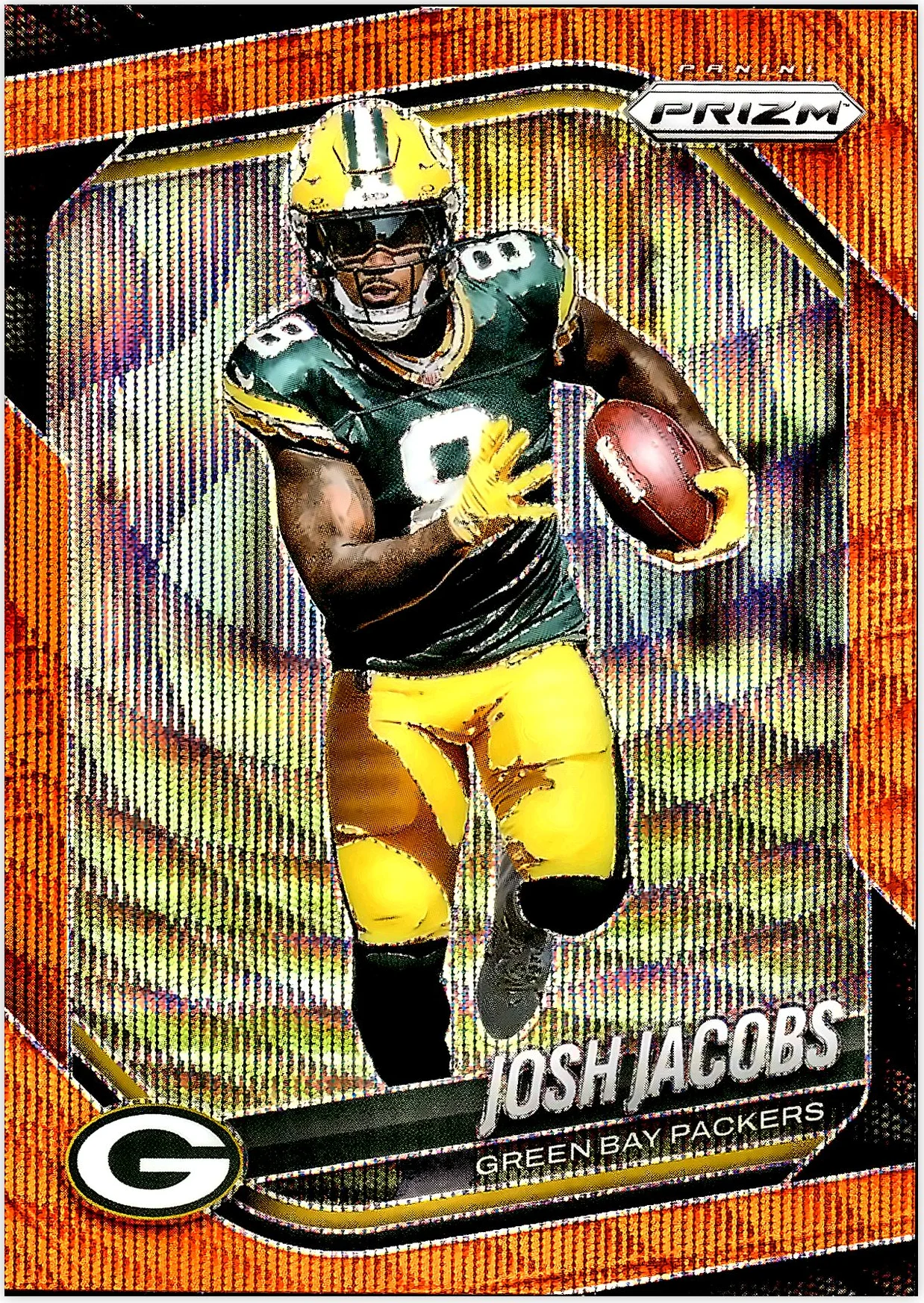 Josh Jacobs 2025 Panini Prizm #188 Orange Wave football card - Front