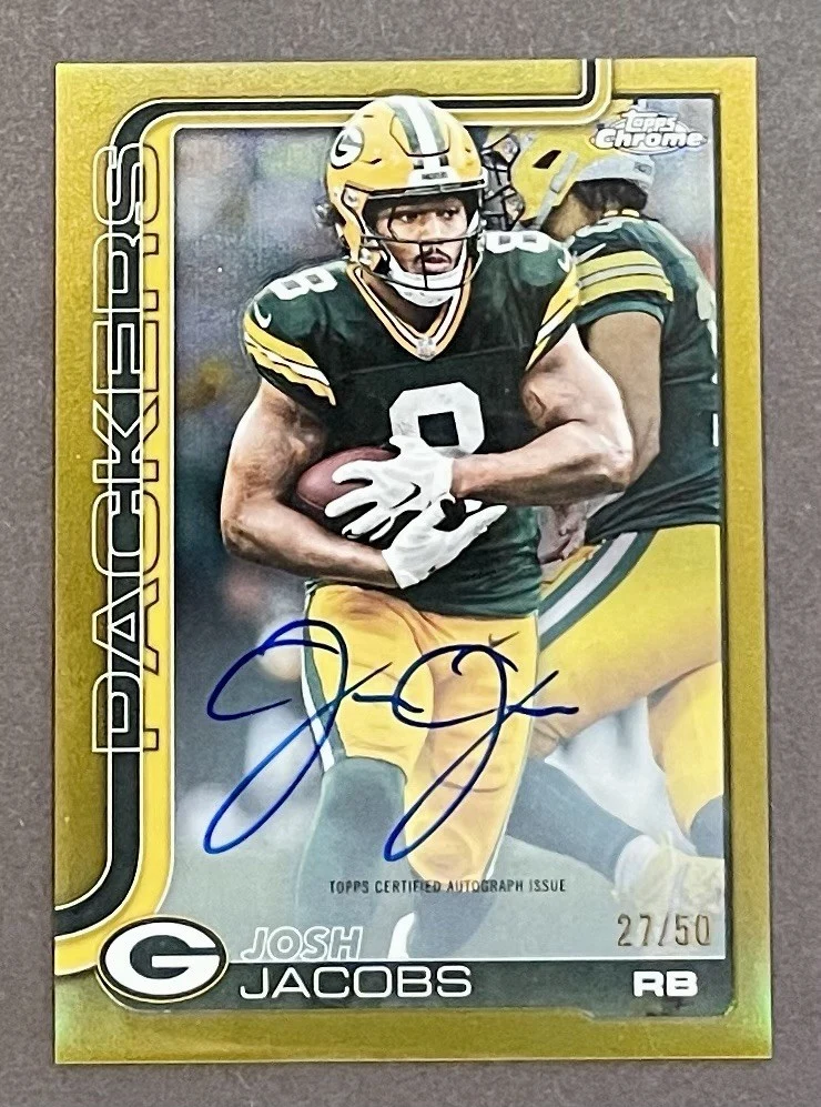 Josh Jacobs 2025 Topps Chrome Football card