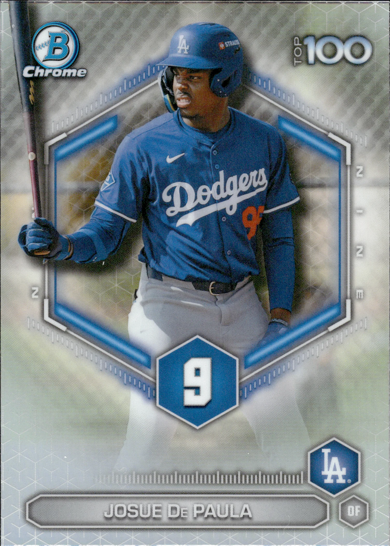 Josue De Paula #BTP-9 2026 Topps Bowman Chrome Baseball Top 100 baseball card - Front