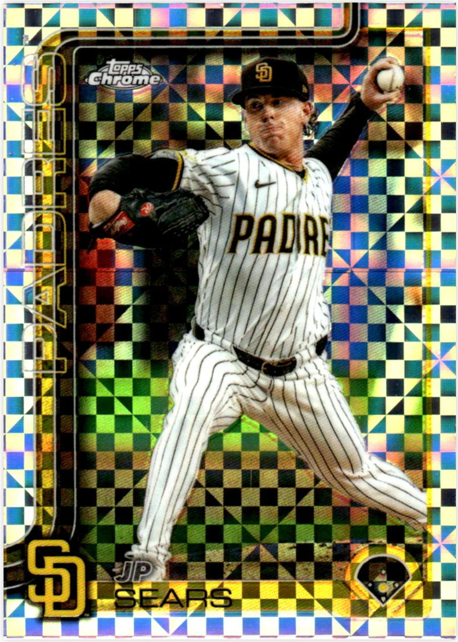 JP Sears 2025 Topps Chrome Update #USC85 X-Fractors baseball card - Front