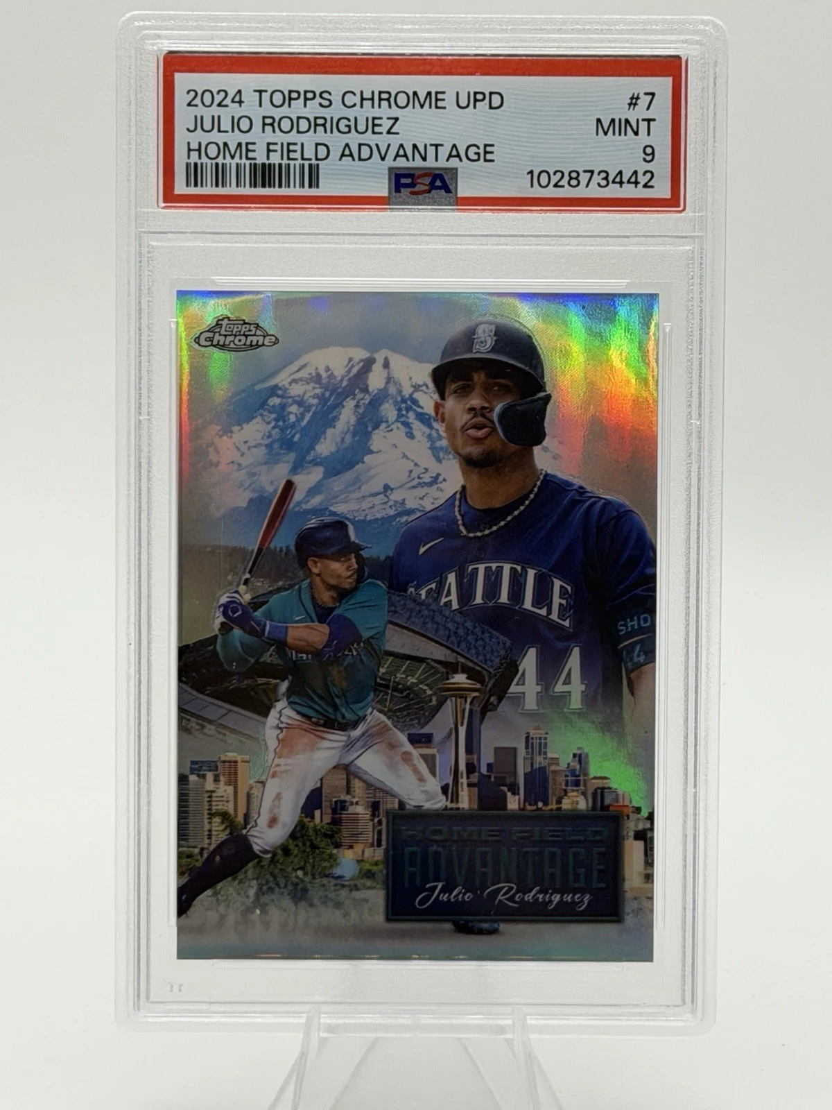 Julio Rodríguez #HFAC-7 2024 Topps Chrome Update Baseball Home Field Advantage front