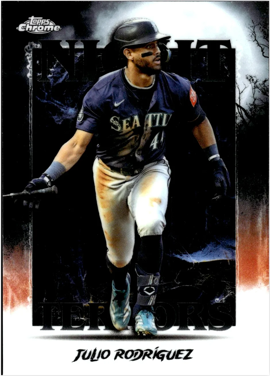 Julio Rodríguez 2025 Topps Chrome Update #NT-15 Night Terrors baseball card - Front
