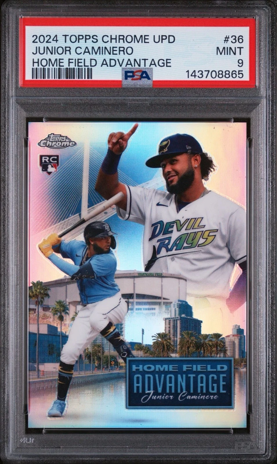 Junior Caminero #HFAC-36 2024 Topps Chrome Update Baseball Home Field Advantage front