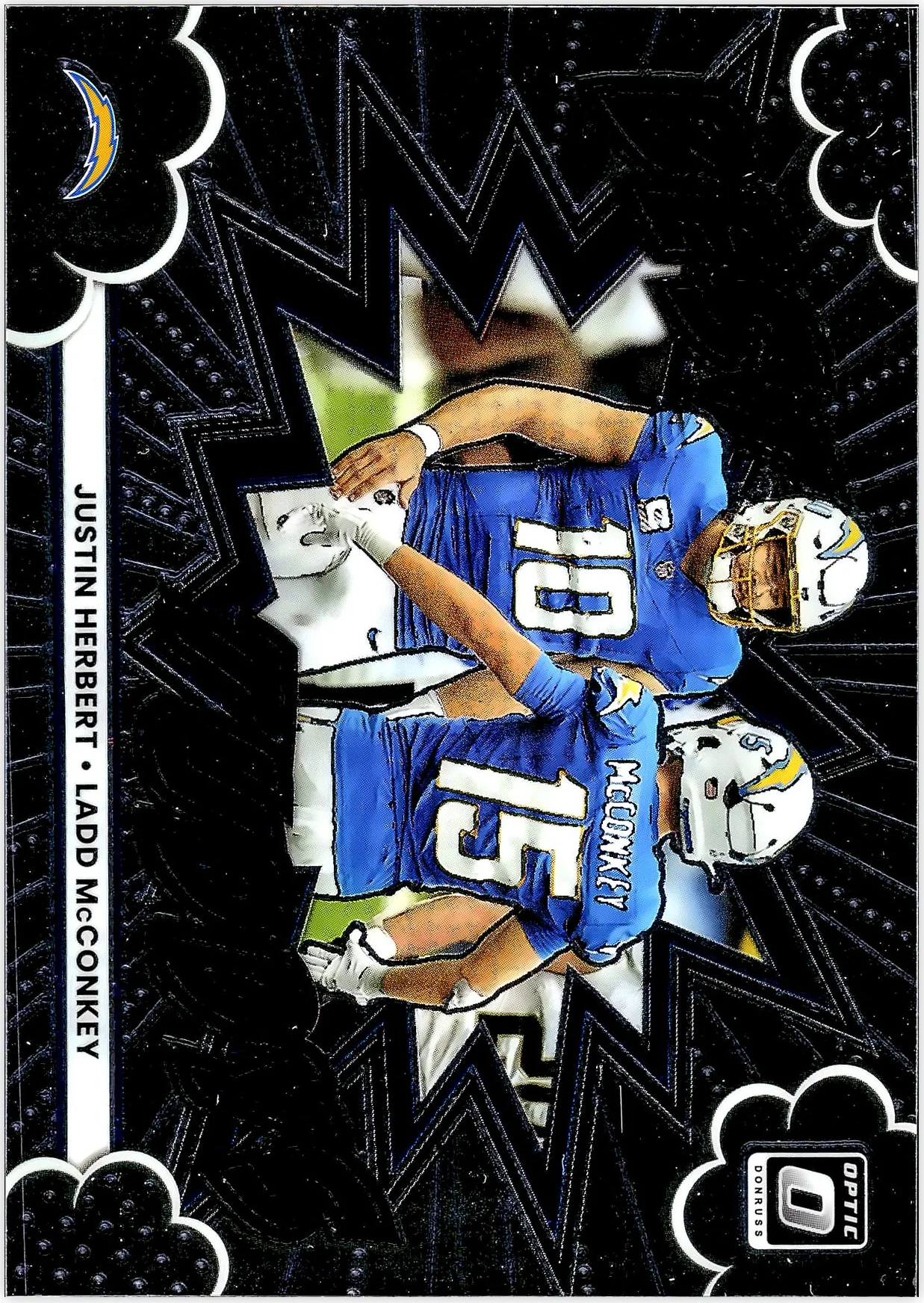 Justin Herbert/Ladd McConkey 2025 Donruss Optic #16 Best Tuddys football card - Front