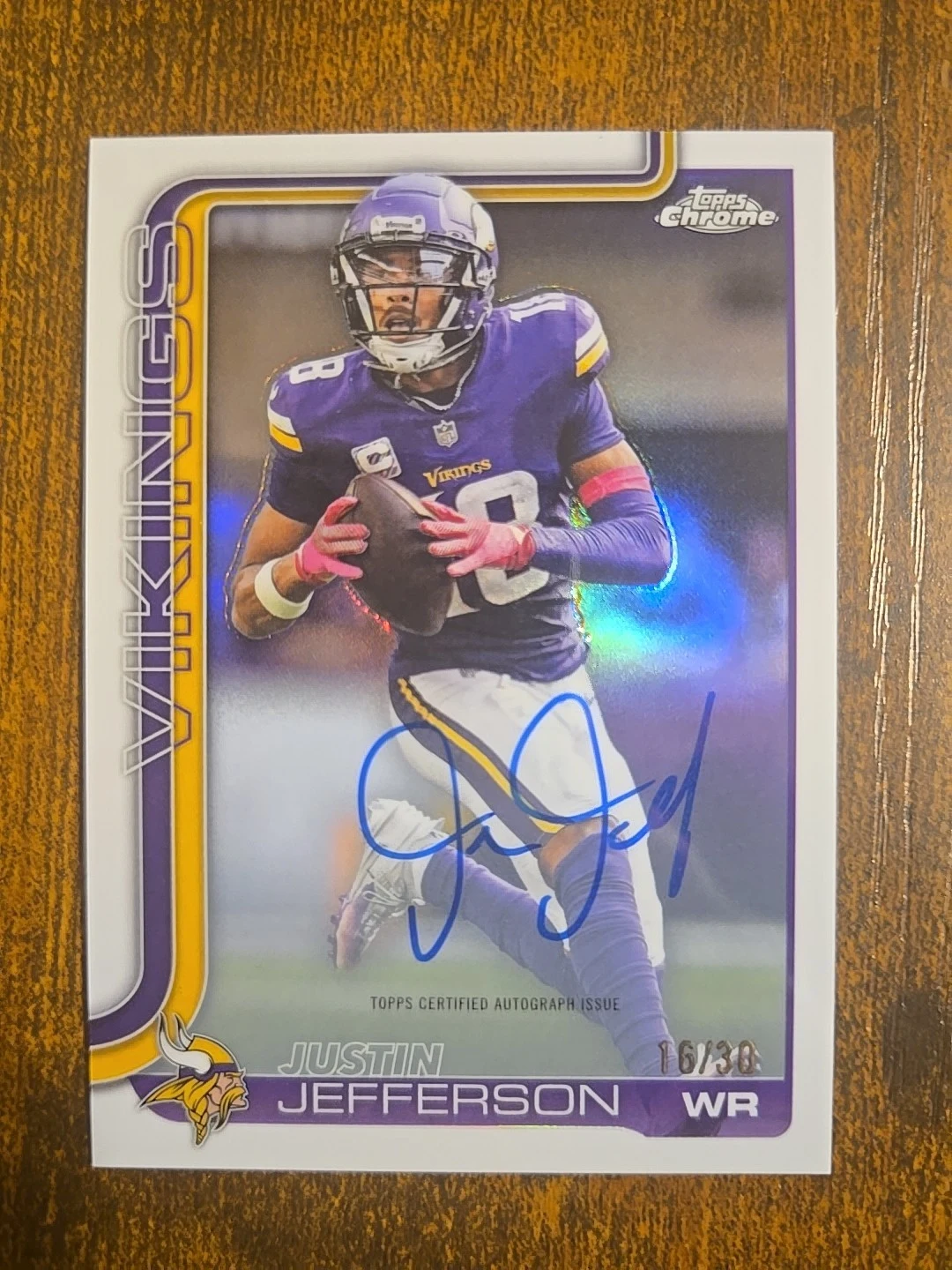 Justin Jefferson 2025 Topps Chrome Football card