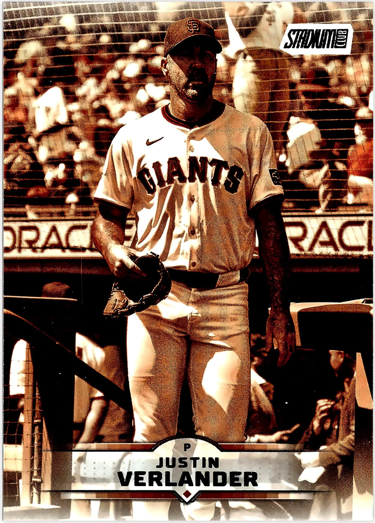 Justin Verlander 2025 Stadium Club #162 Sepia Foil baseball card - Front