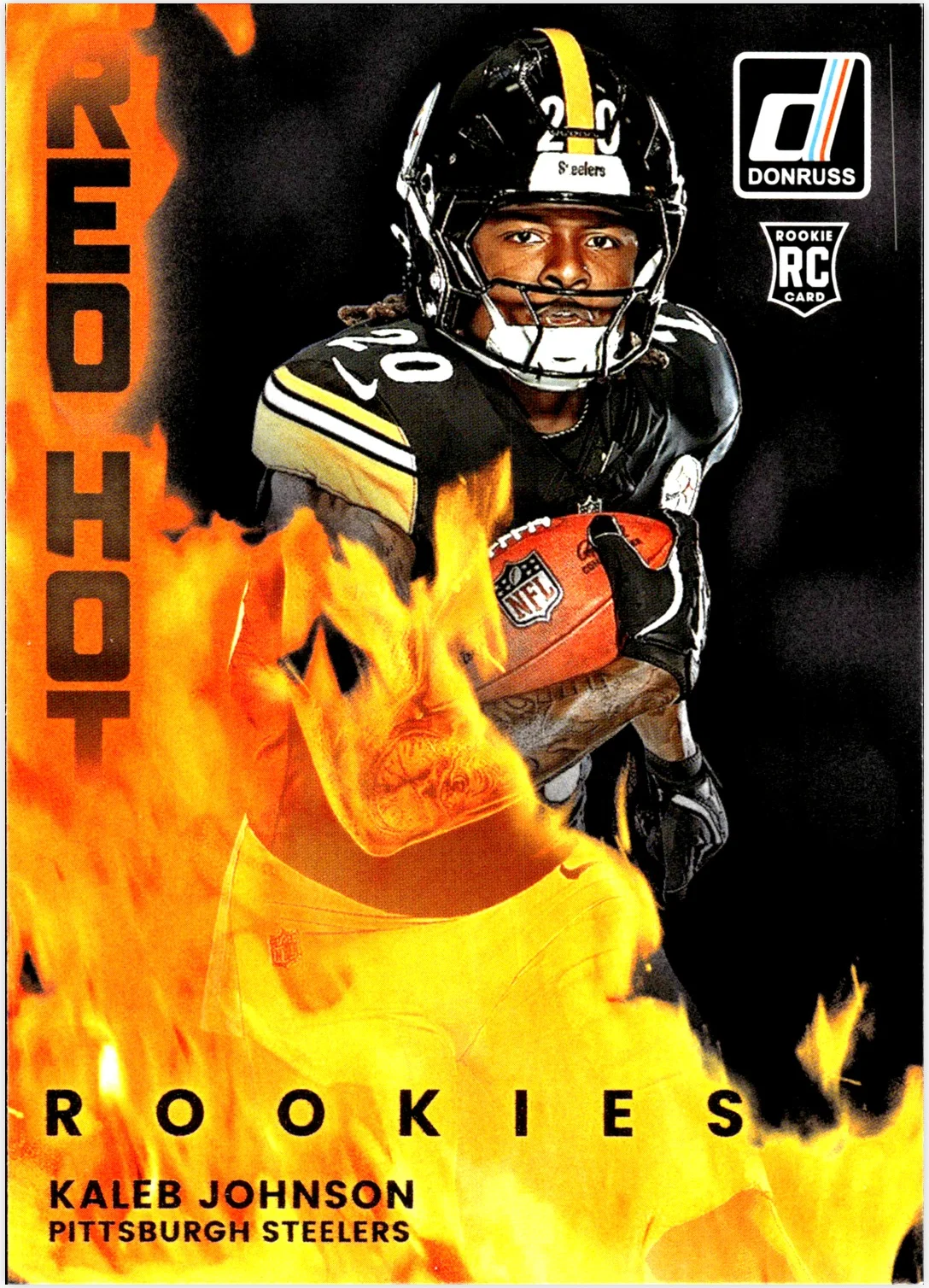 Kaleb Johnson 2025 Donruss #RHR-KLJ Red Hot Rookies football rookie card - Front