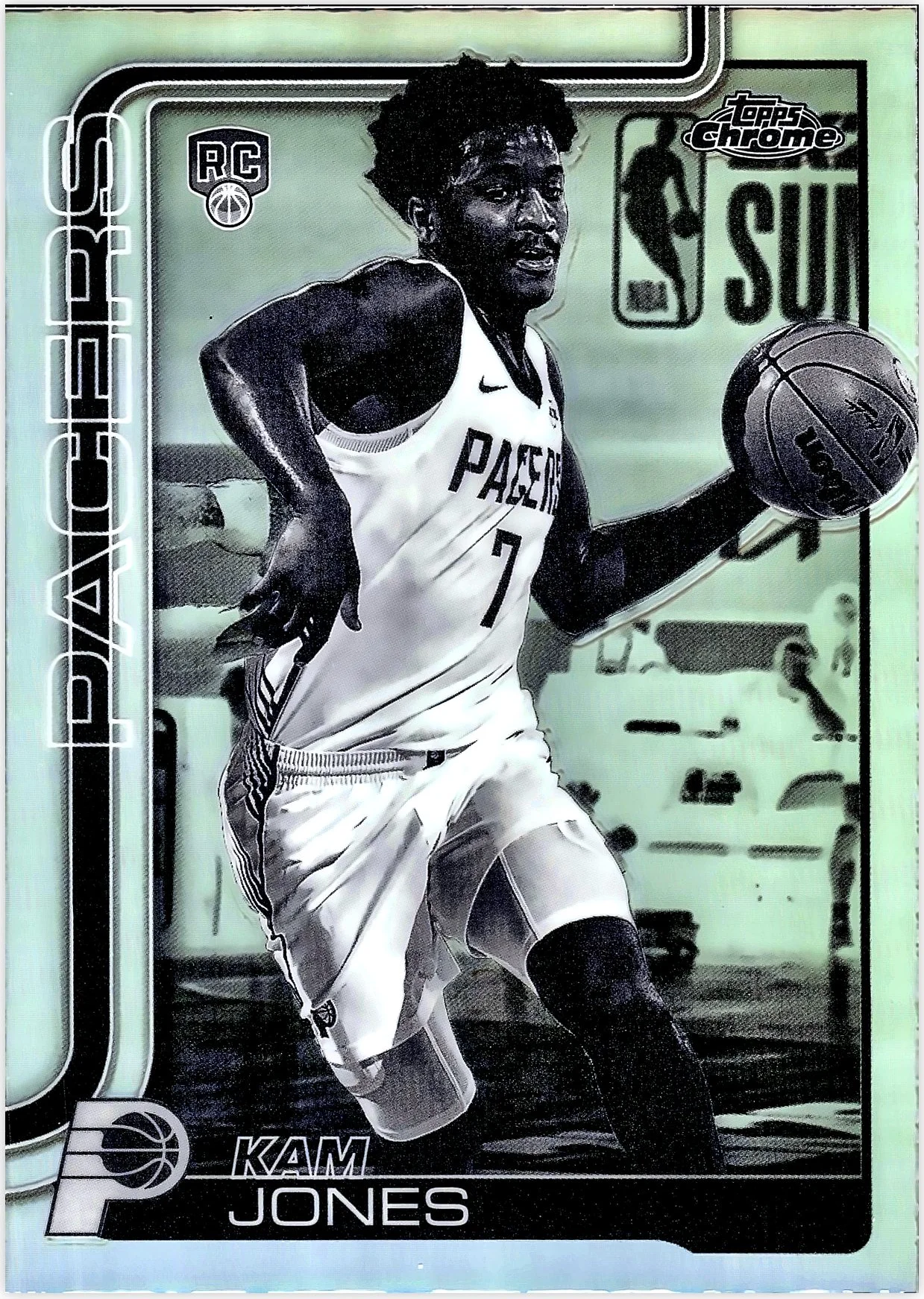 Kam Jones 2025-26 Topps Chrome #289 Negative Refractor basketball rookie card - Front