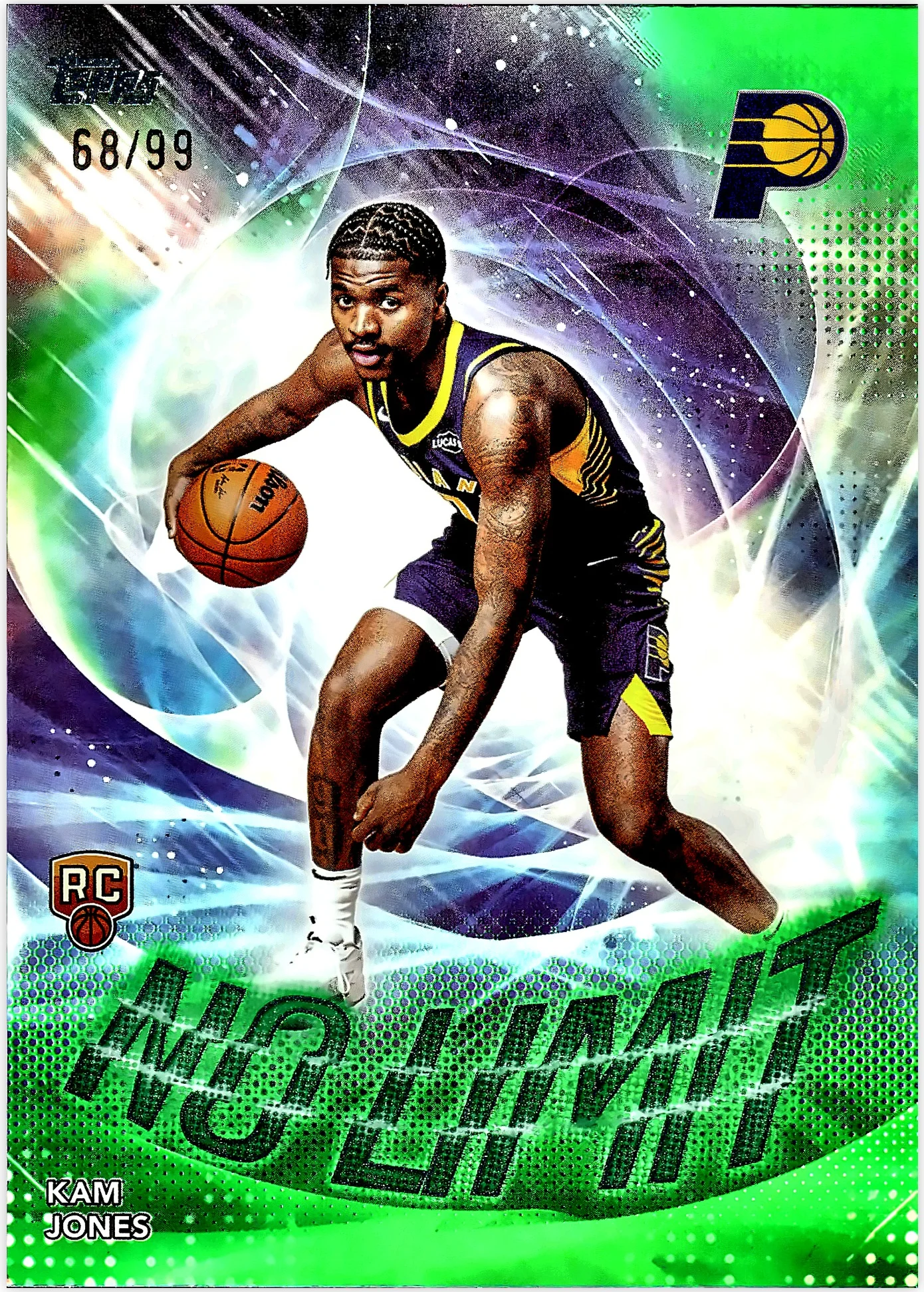 Kam Jones 2025-26 Topps #NL-38 No Limit Green Rainbow basketball card - Front