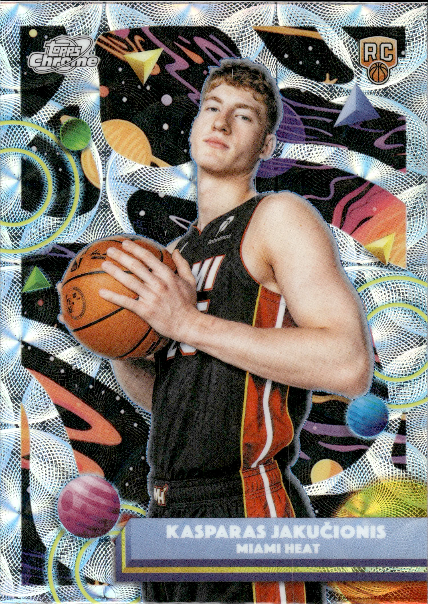 Kasparas Jakučionis #97 Nucleus Refractor Rookie Card 2026 BOX3D Topps Chrome Basketball basketball rookie card - Front