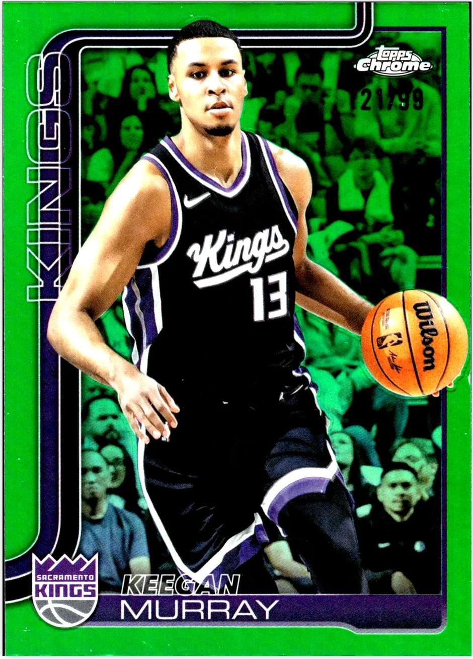 Keegan Murray 2025-26 Topps Chrome #227 Green Refractor basketball card - Front