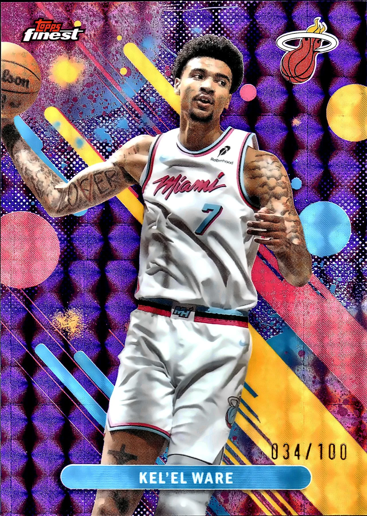 Kel'el Ware 2025-26 Finest #51 Purple Geometric Refractor basketball card - Front