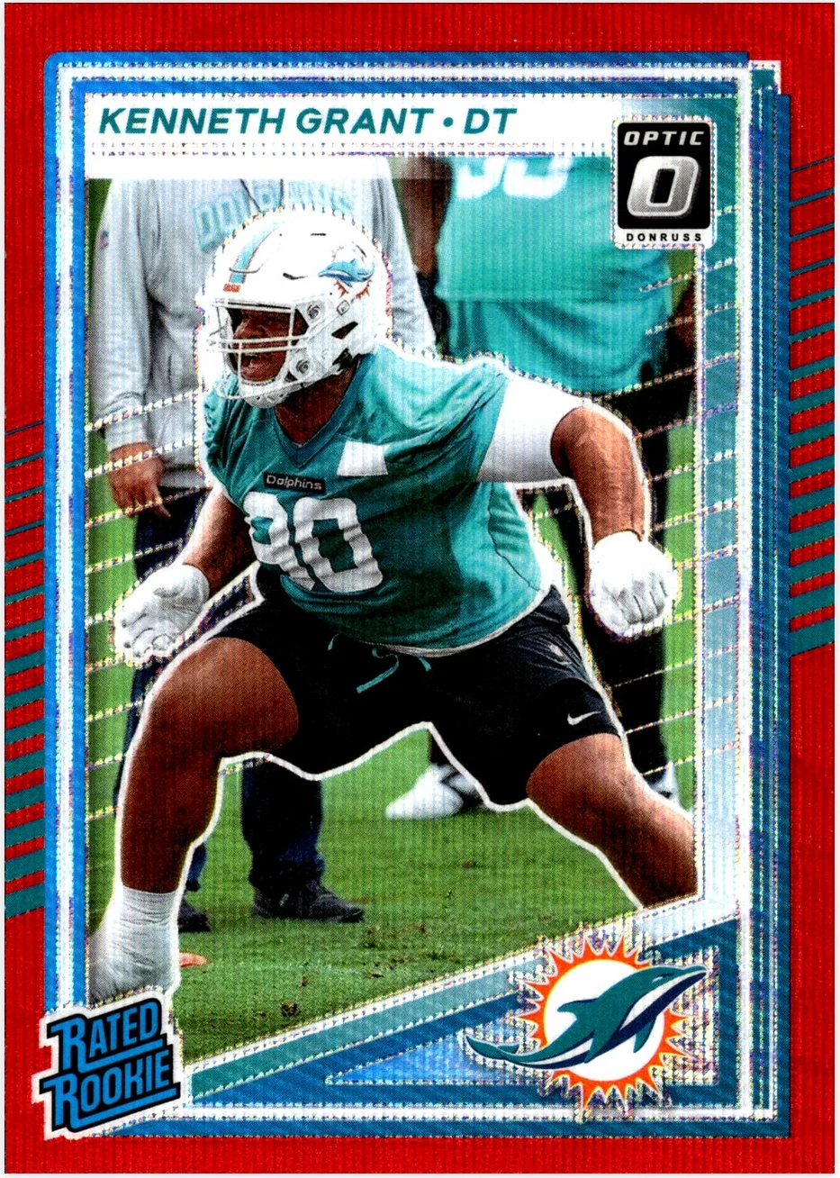 Kenneth Grant 2025 Donruss #370 Press Proofs Red football rookie card - Front