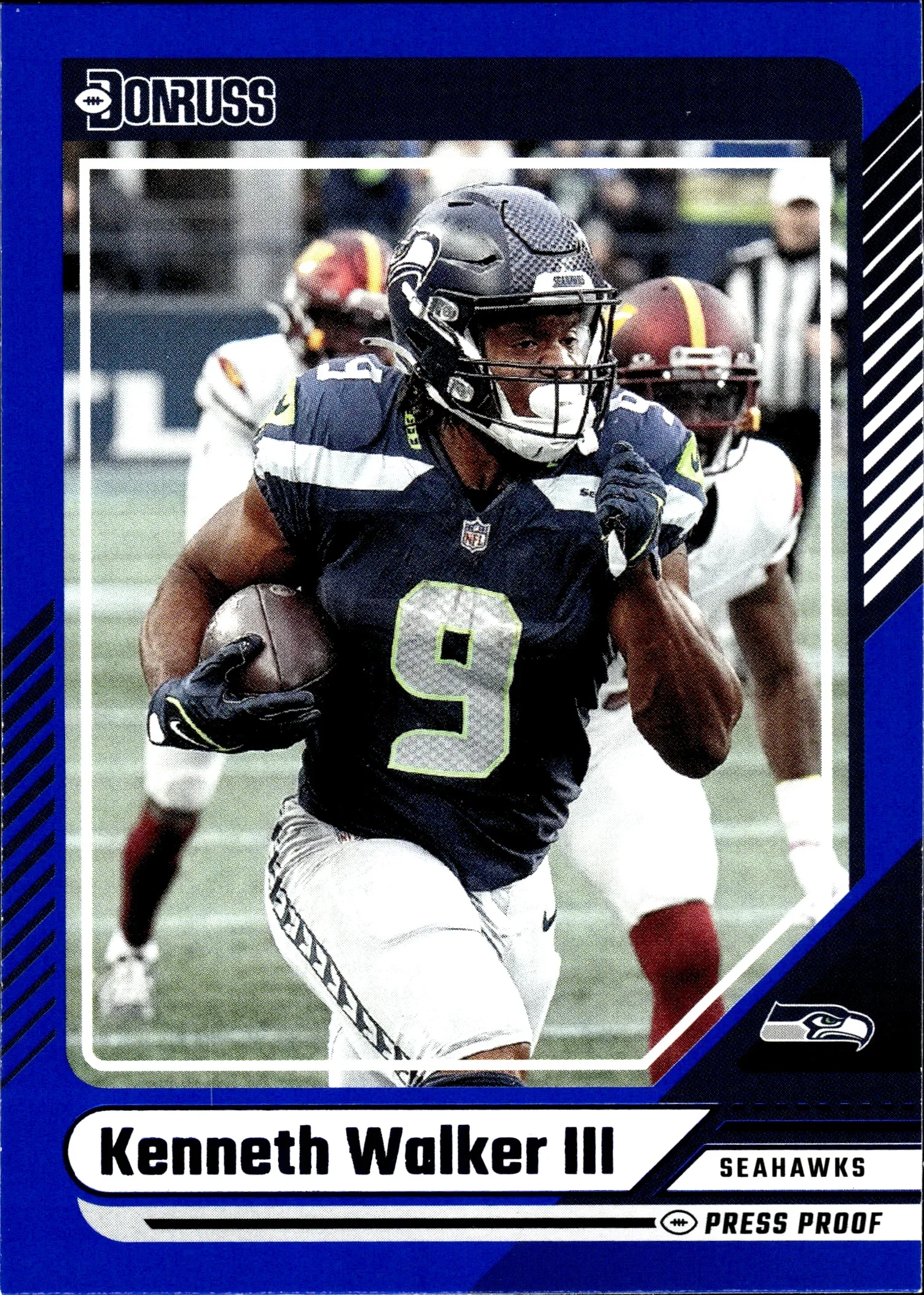 Kenneth Walker III 2024 Donruss #96 Press Proof Blue football card - Front