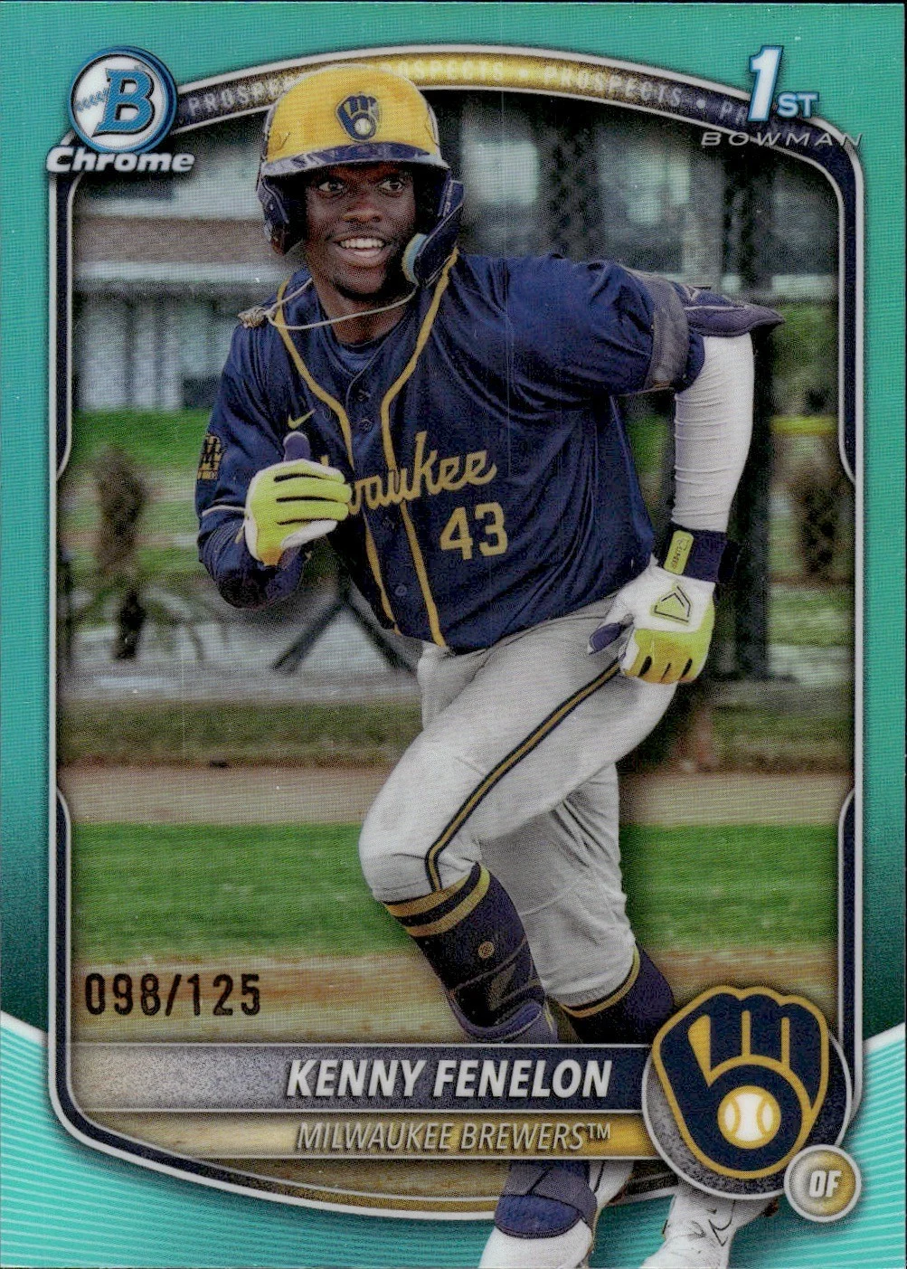 Kenny Fenelon #BCP-190 2025 Bowman Chrome Baseball Aqua Refractor front